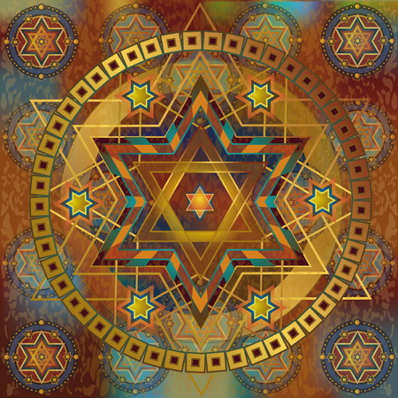 stars david radial ornament, eps10のイラスト素材