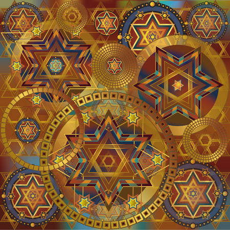 stars david radial ornament, eps10のイラスト素材