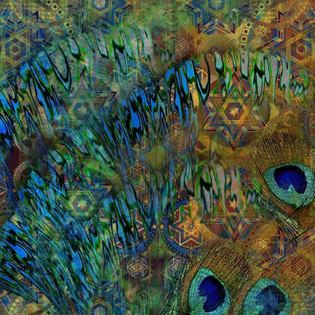 abstract  blue wave sea on geometrical  backgroundの写真素材