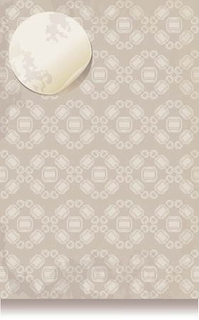vintage leaflet paper with a geometrical pattern silhouette, eps10のイラスト素材