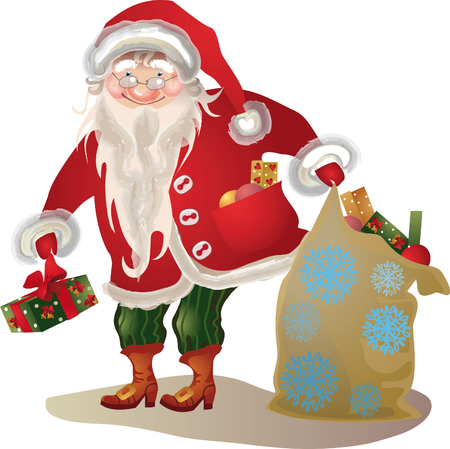 Santa Claus,  vintage isolated cartoon character, eps10のイラスト素材