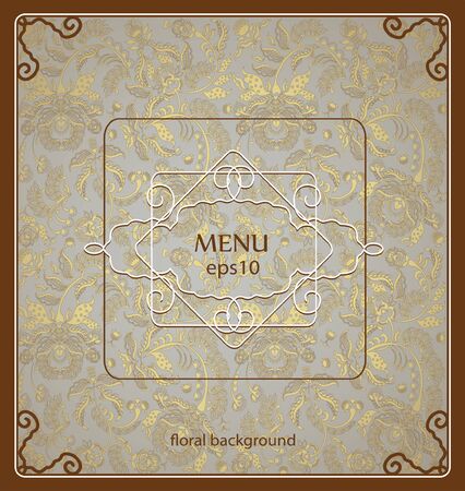 cover menu background, pastel floral pattern のイラスト素材
