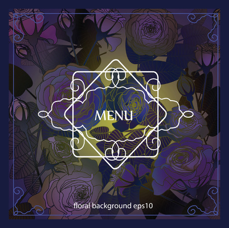 cover menu background, floral design lilacのイラスト素材