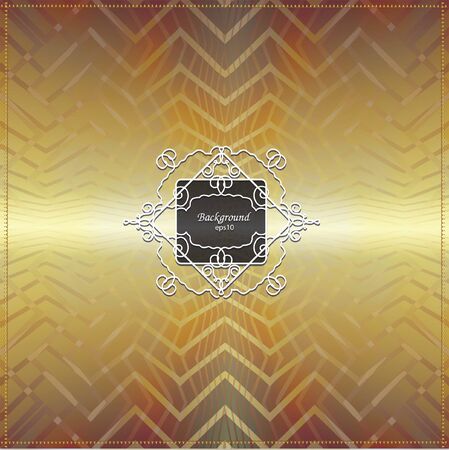 filigree frame on golden geometrical backgroundのイラスト素材