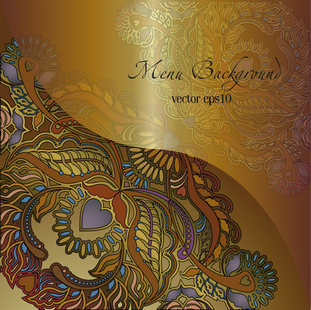 floral pattern cover  background yellowのイラスト素材