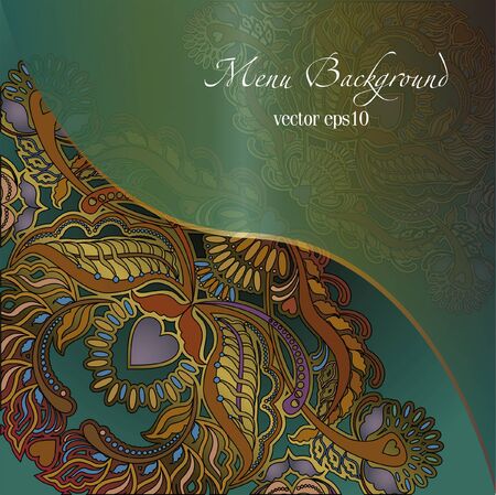 floral pattern cover  background greenのイラスト素材