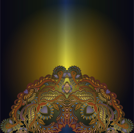 floral pattern design on dark  backgroundの写真素材