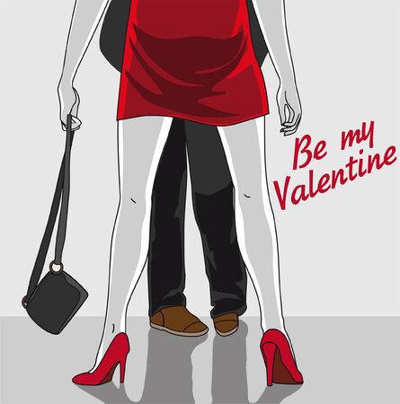 Be my Valentine, postcard invitationのイラスト素材