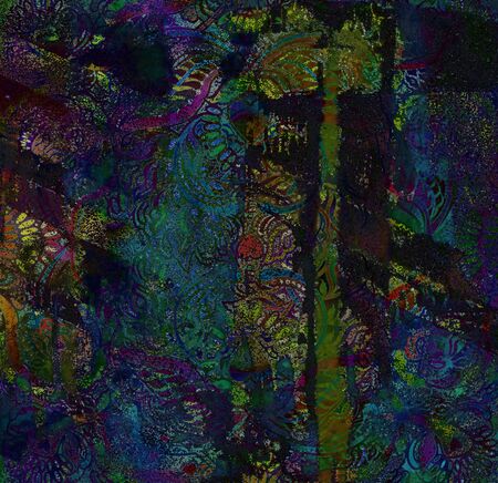 habby floral design on dark backgroundの写真素材