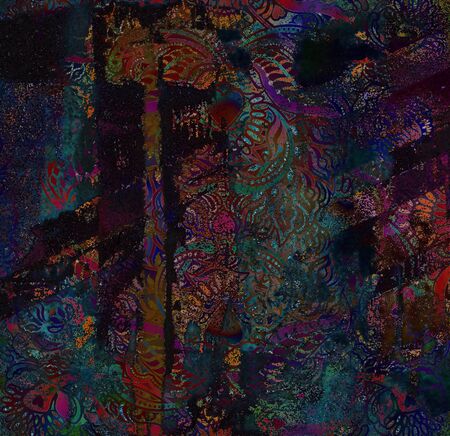 habby floral design on dark backgroundの写真素材