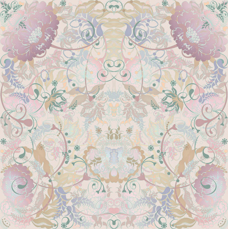 pastel floral design on beige backgroundの写真素材