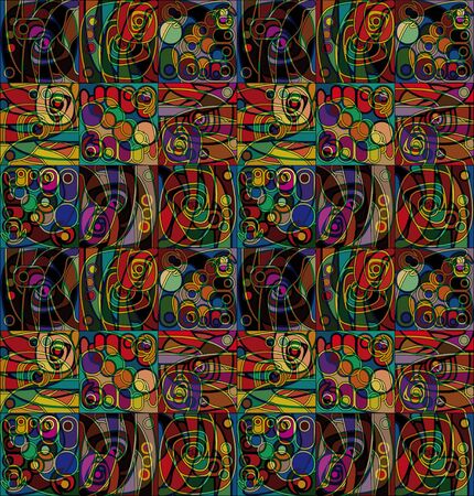motley geometrical stylized patternのイラスト素材