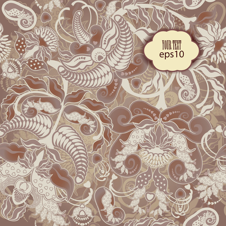 pale beige floral seamless pattern pastel coloredのイラスト素材