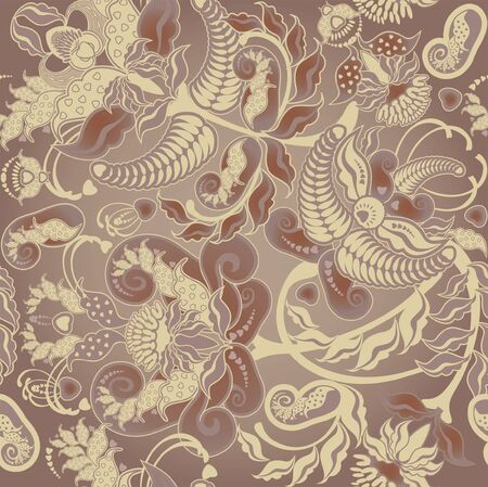 pale beige floral seamless pattern pastel coloredのイラスト素材