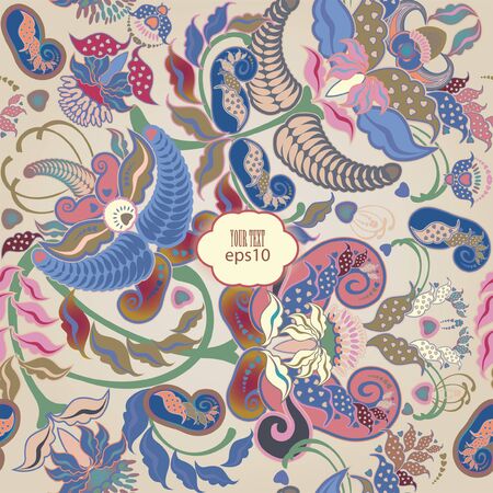 pink pastel colored floral seamless patternのイラスト素材