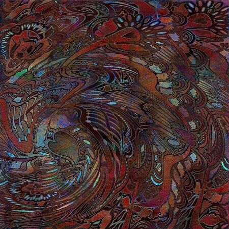 floral  exotic ornamental motley  background, mosaicの写真素材