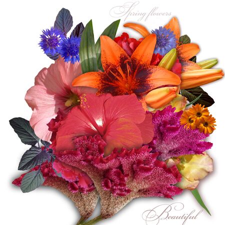 floral design ibouquet on dark backgroundの写真素材