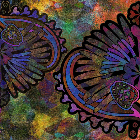 floral design on motley abstract backgroundの写真素材