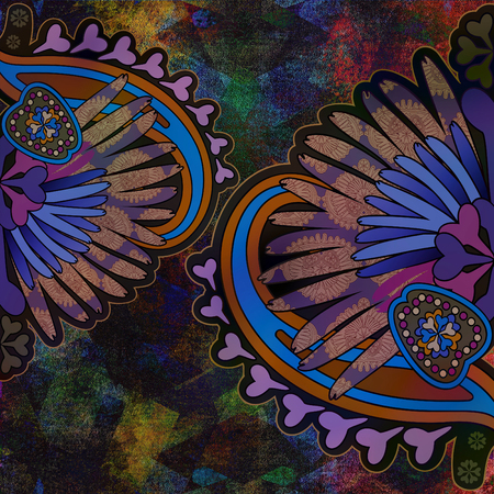 floral design on motley abstract backgroundの写真素材