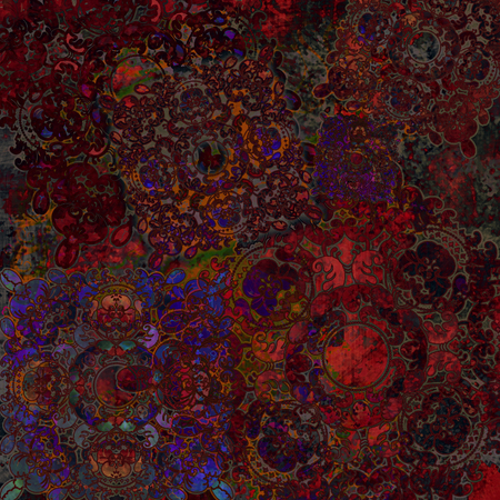 floral design mottled background red-brownの写真素材