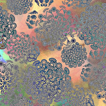 floral design on  web background coloredの写真素材