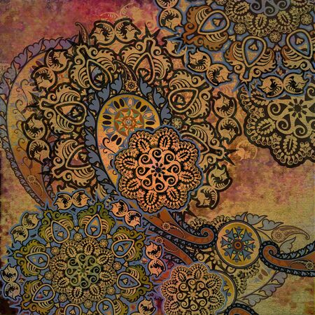 floral design on shabby backgroundの写真素材