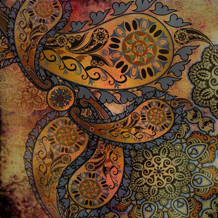 floral design on shabby backgroundの写真素材