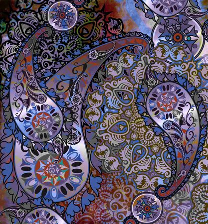 pale  floral design on shabby backgroundの写真素材