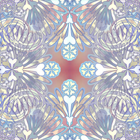 oriental floral patterned background, symmetricの写真素材