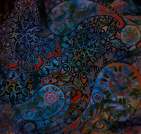 floral design on spotted backgroundの写真素材