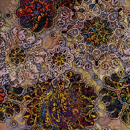 stylized flowers lace backgroundの写真素材