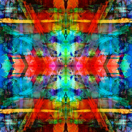 abstract geometrical radial backgroun rainbowの写真素材