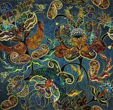 floral shabby exotic oriental pattern motleyの写真素材