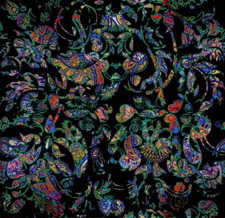 floral shabby oriental pattern motleyの写真素材