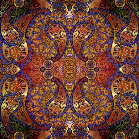 oriental floral design on shabby backgroundの写真素材