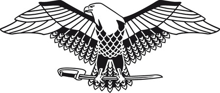 eagle design  element  for logo black and whiteのイラスト素材