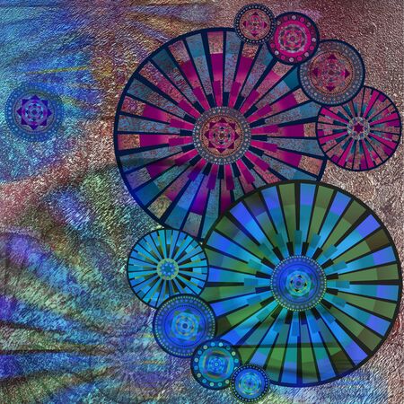 geometric pattern on shabby backgroundの写真素材