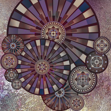 geometric pattern on shabby backgroundの写真素材