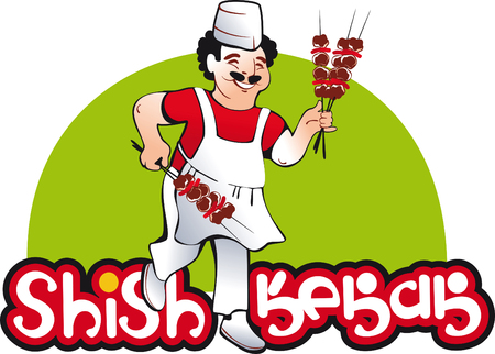 shish kebab cook, east kitchen characterのイラスト素材