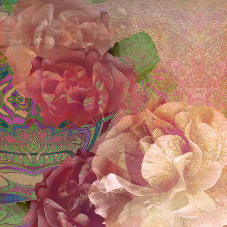 motley abstract ornamentm, shabby, rough backgroundの写真素材