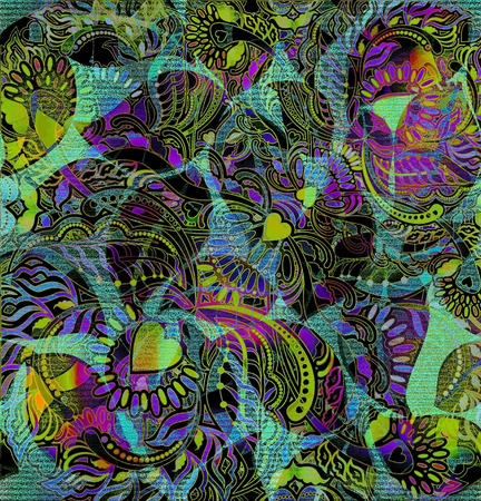 floral pattern cover  background, indian motif の写真素材