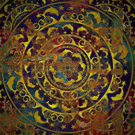 background shape geometric, golden colorの写真素材