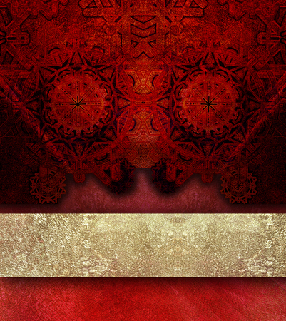 abstract red textured background with golden sprayingの写真素材