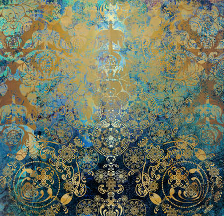 vintage old floral chabby backgroundの写真素材