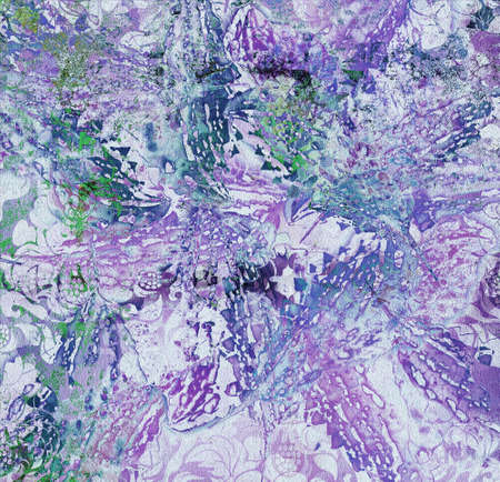 vintage old floral motley green lilac backgroundの写真素材