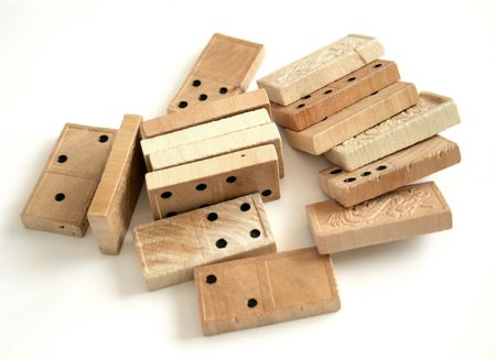 wooden domino piecesの写真素材