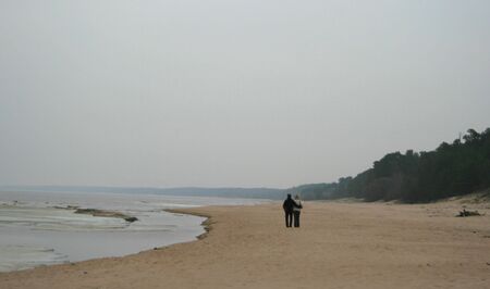 couple on the beachの写真素材