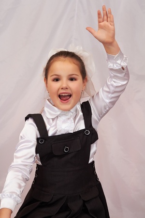 The little girl does exercises.の写真素材