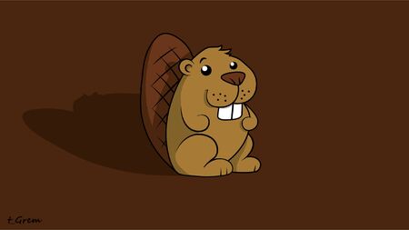 Beaver cartoonのイラスト素材