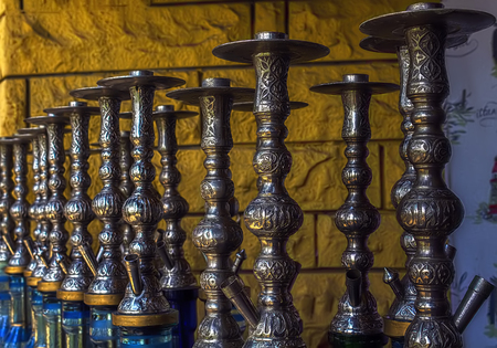 there are retro entartainment objects hookah traditional middle east culture